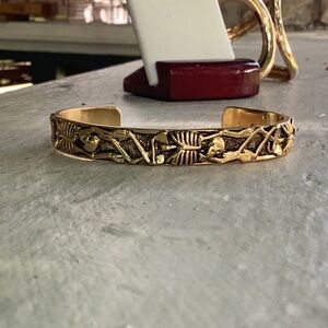 Gold Skeleton Cuff Bracelet